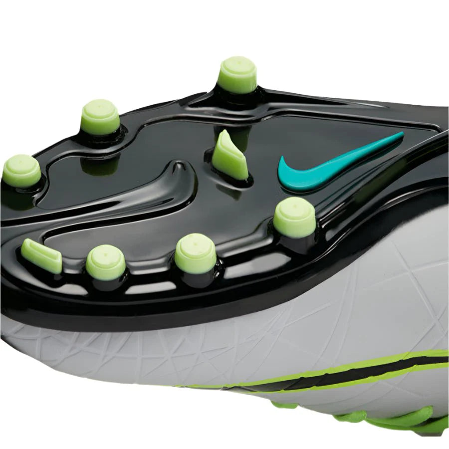 Nike JR Hypervenom Phelon II FG Soccer Cleats Pure Platinum Metallic Silver Ghost Green