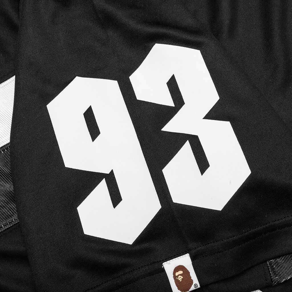 Multi Logo Relaxed Fit Soccer Jersey Black