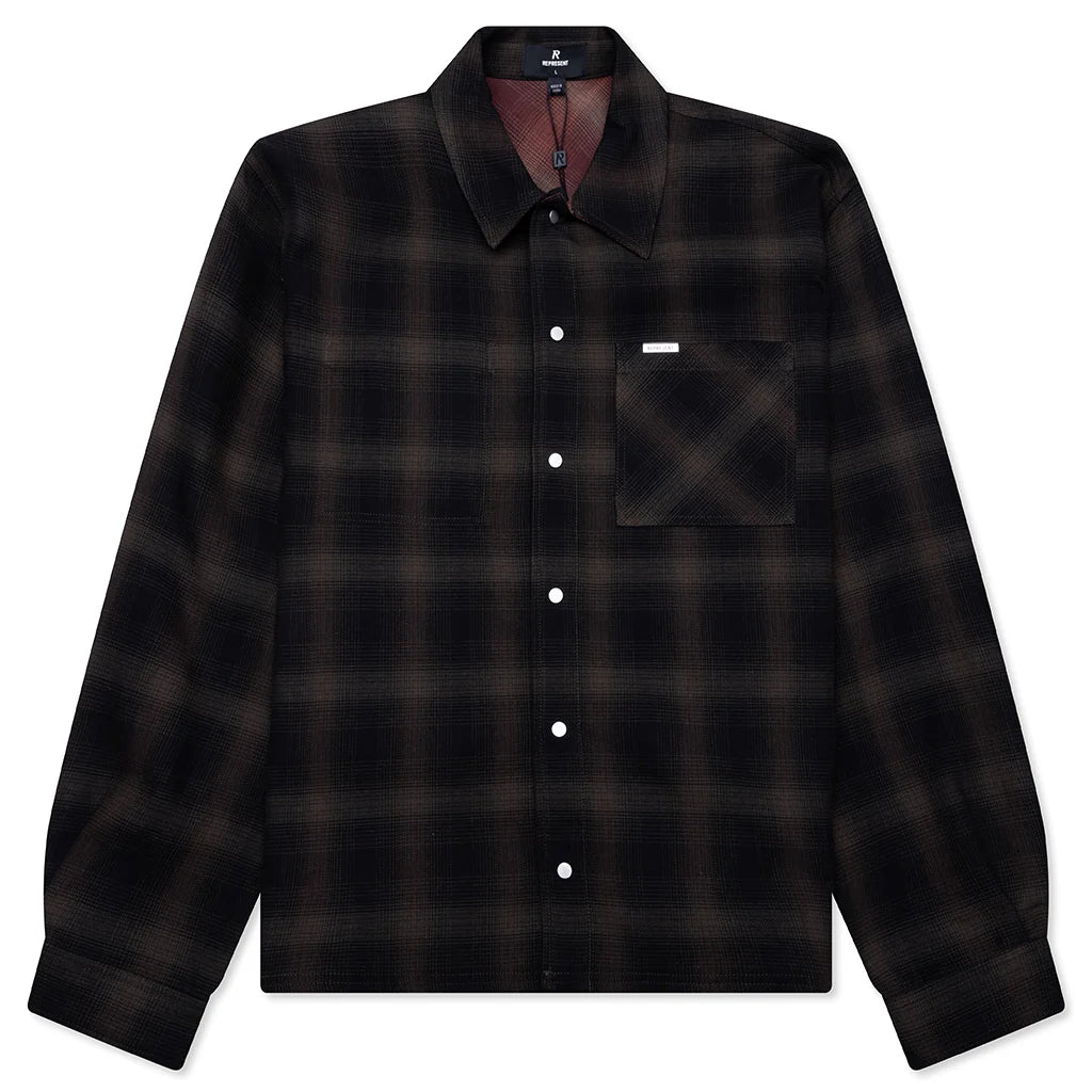 Bonded Reversible Check Shirt Nero