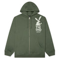 End The Bunny Zip Hooded Sweatshirt Green