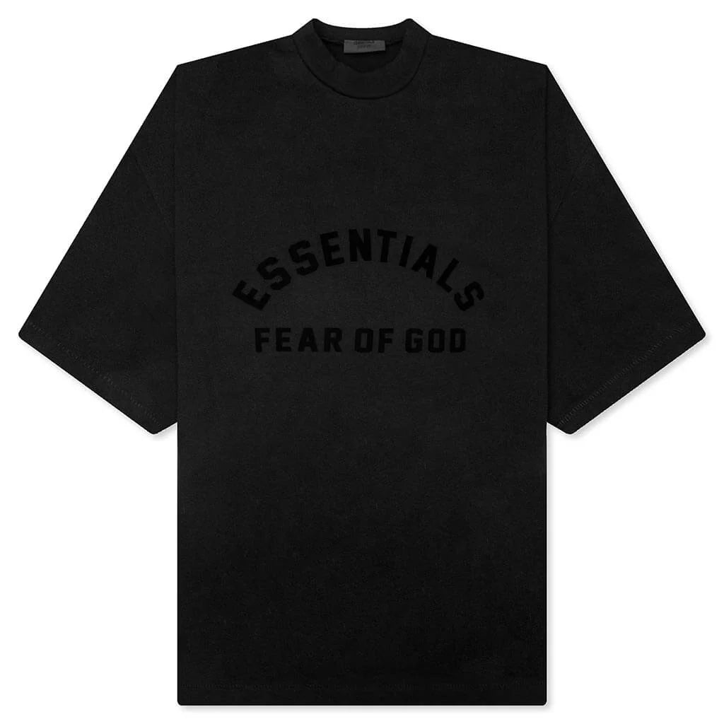 Heavy Jersey Crewneck T Shirt Jet Black