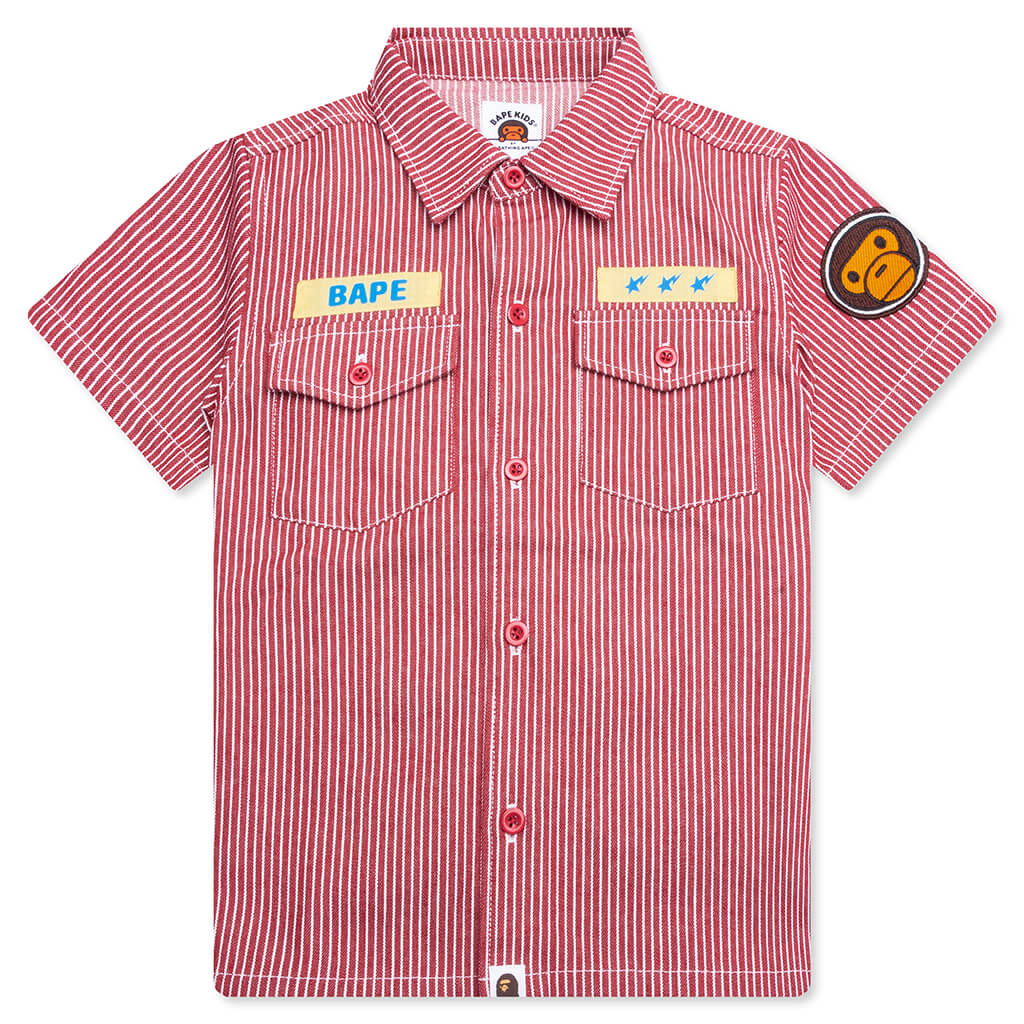 Kids Hickory Baby Milo Patch S S Shirt Red