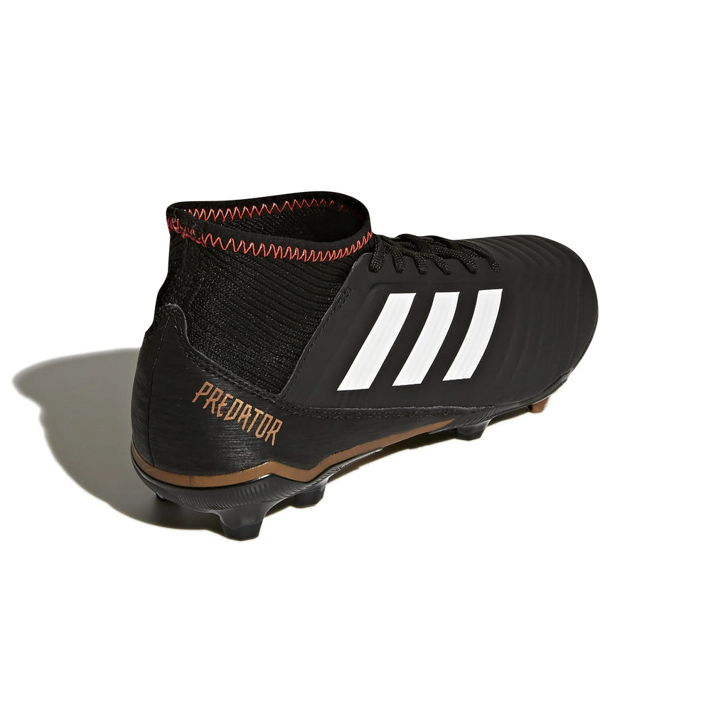 adidas Predator 183 FG Firm Ground Youth Soccer Cleats Black White Solar Red