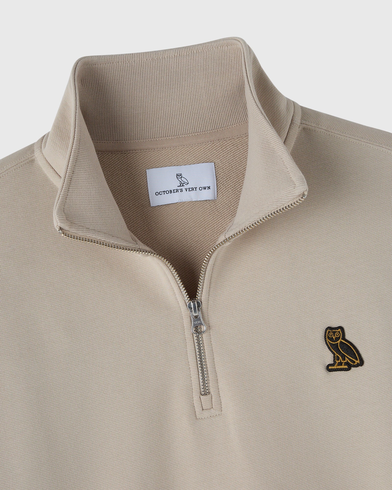 Classic Quarter Zip Mockneck Sweatshirt Sandstone