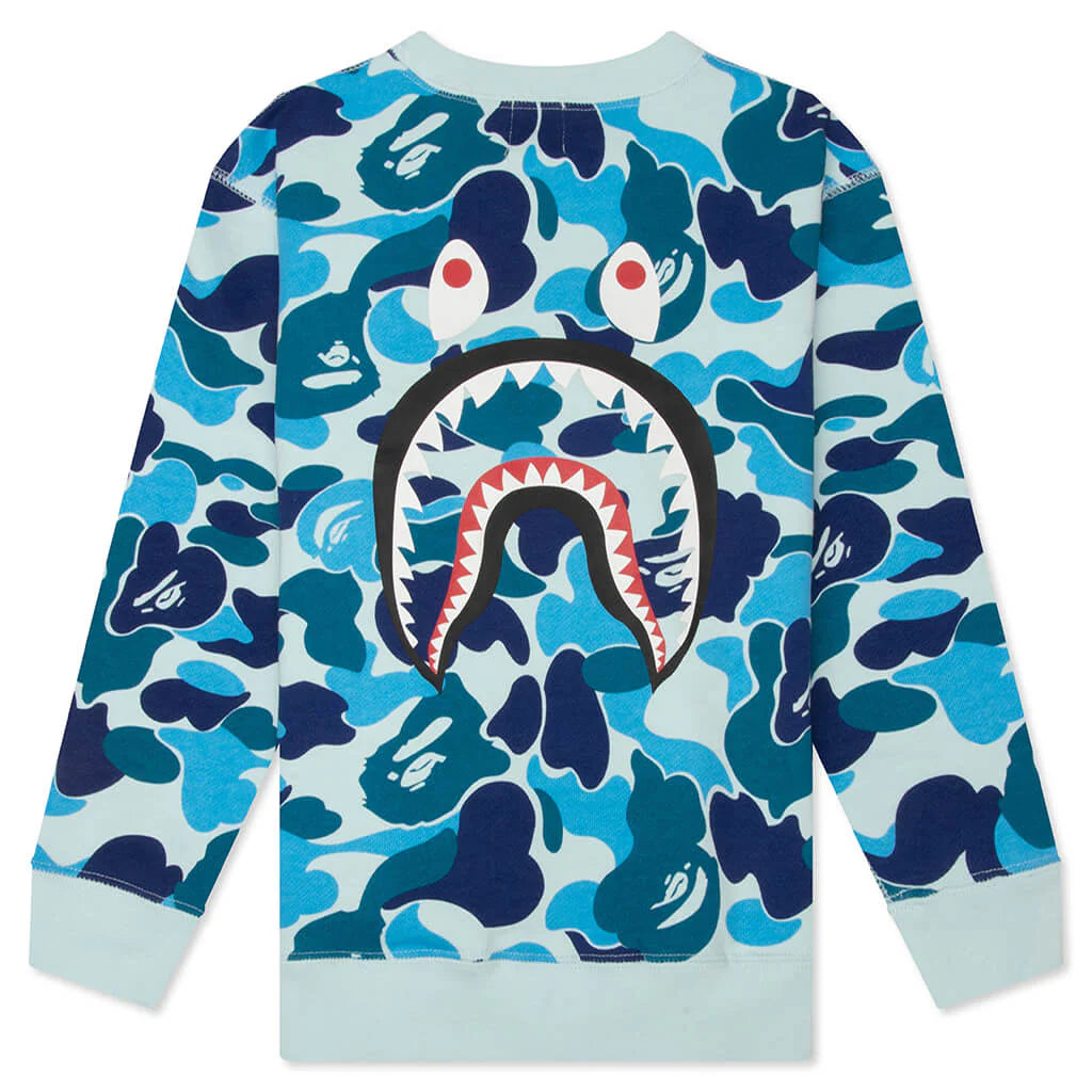Kids ABC Camo Shark Crewneck Sweatshirt Blue