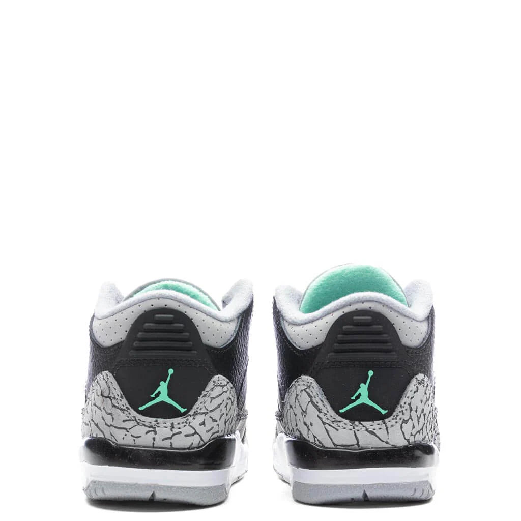 Air Jordan 3 Retro Green Glow TD Black Green Glow Wolf Grey
