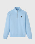 Classic Quarter Zip Mockneck Sweatshirt Light Blue