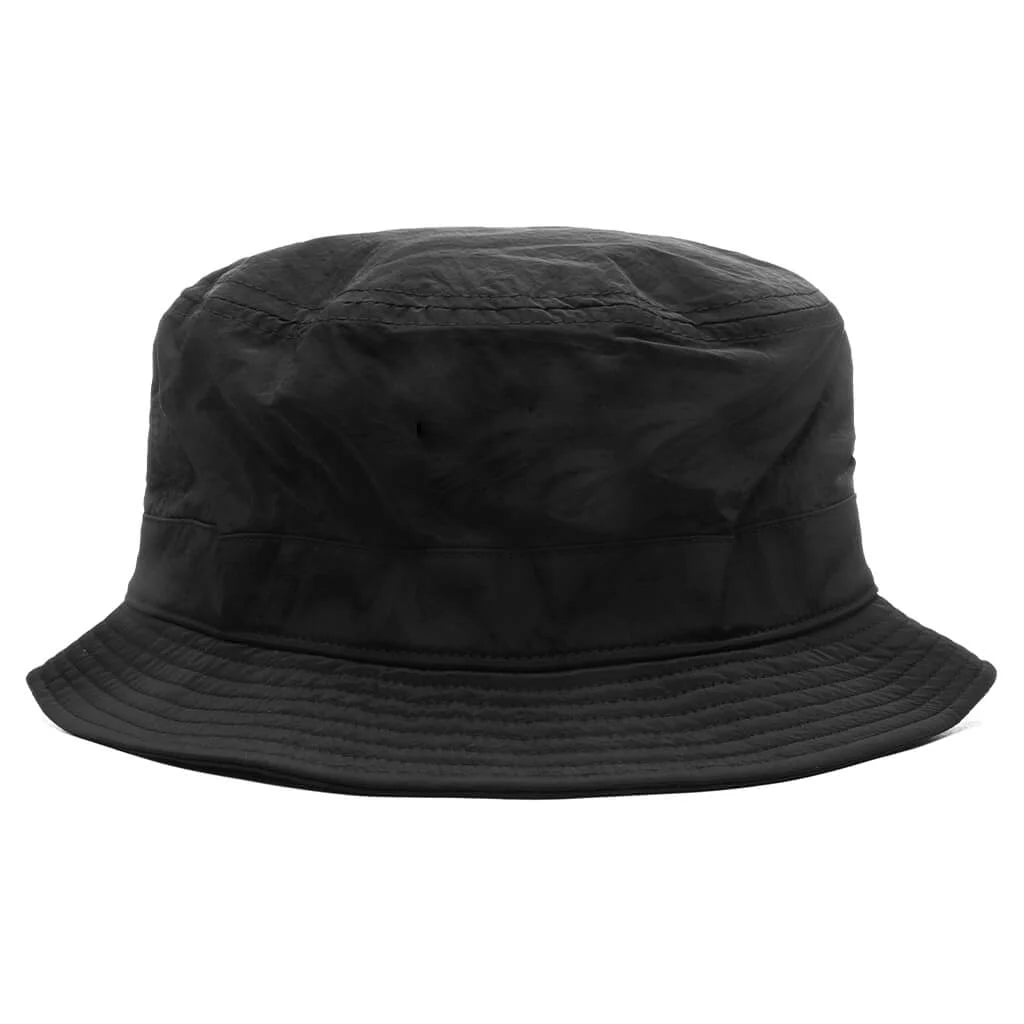 Nylon Metal Bucket Hat Black