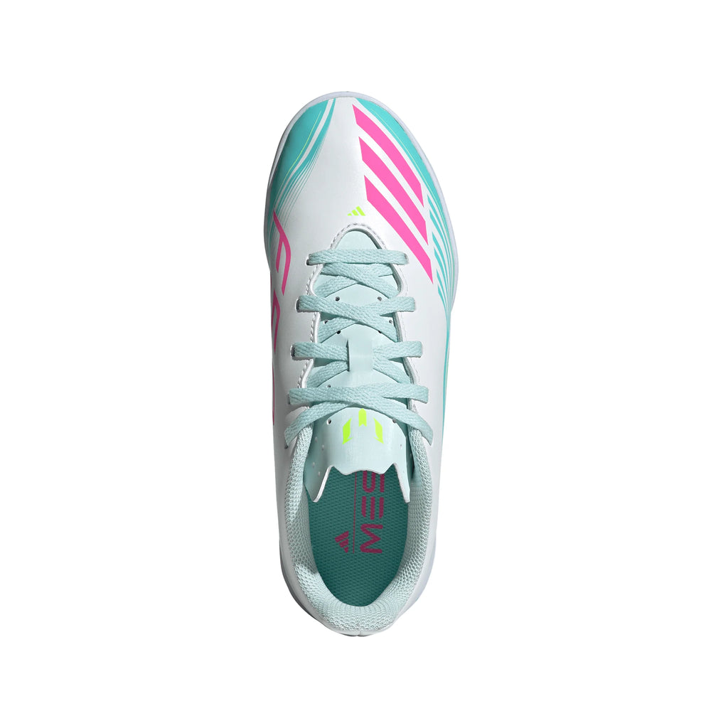 adidas F50 Messi Club IN Indoor Youth Soccer Shoes White Pink Aqua
