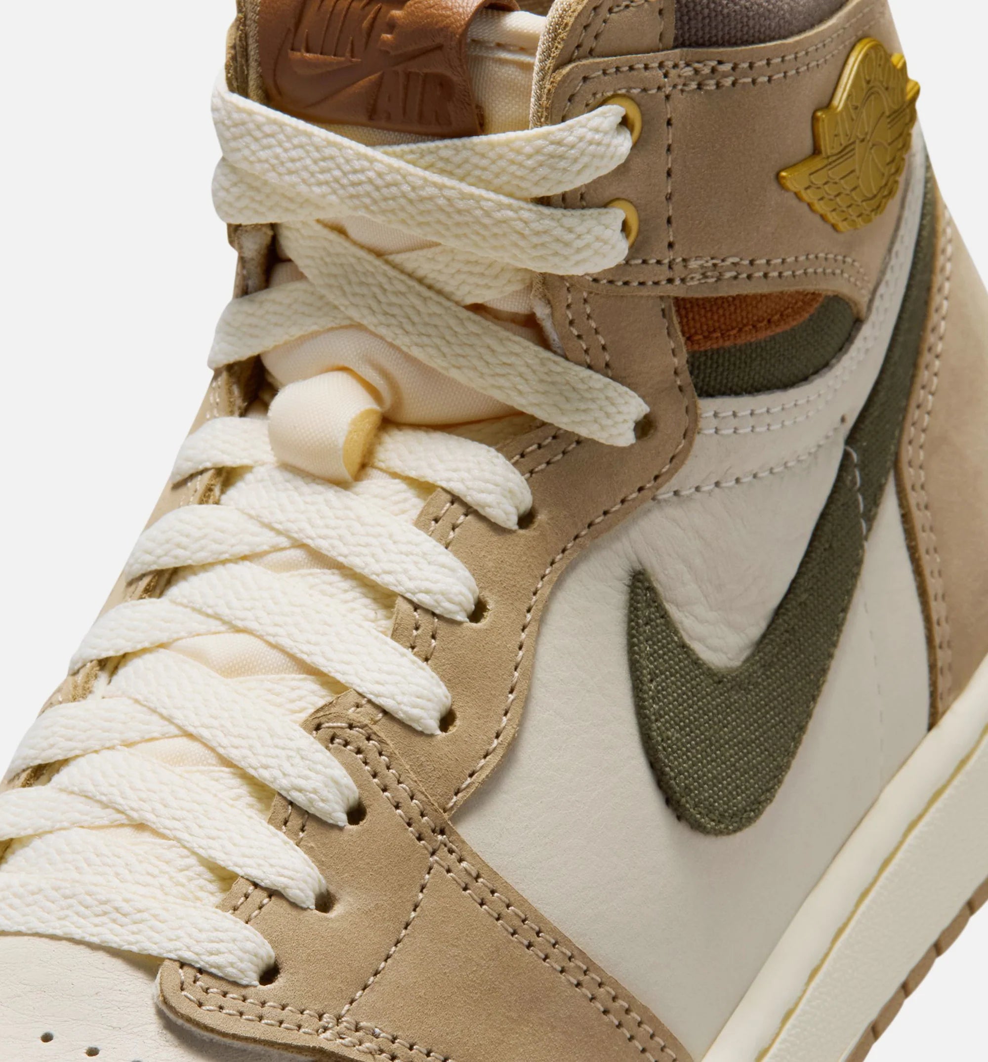Air Jordan 1 Retro High OG Khaki Womens Lifestyle Shoe Khaki Multicolor Sail Cargo Khaki Free Shipping