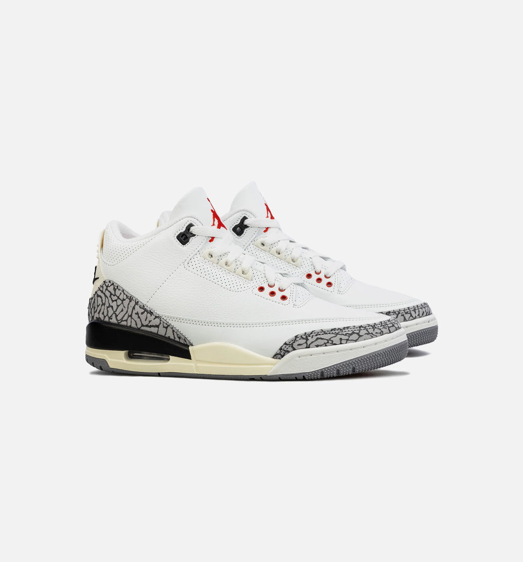 Air Jordan 3 Retro White Cement Reimagined Mens Lifestyle Shoe White Grey Limit One Per Customer