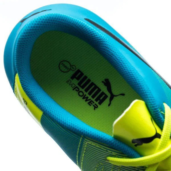 PUMA Evopower 43 FG J Firm Ground Youth Soccer Cleats Safety Yellow Black