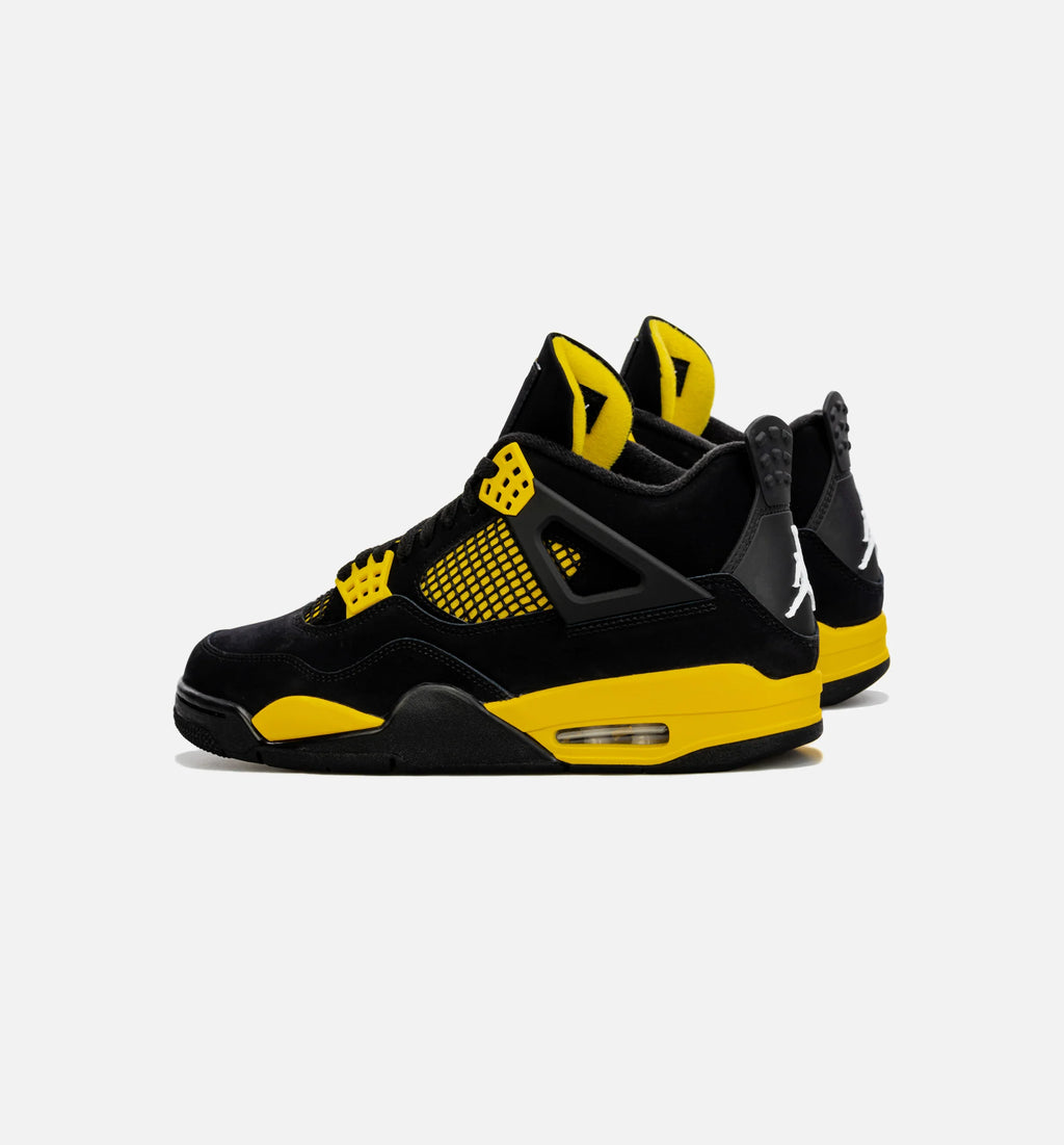 Air Jordan 4 Retro Thunder Mens Lifestyle Shoe Black Yellow Limit One Per Customer