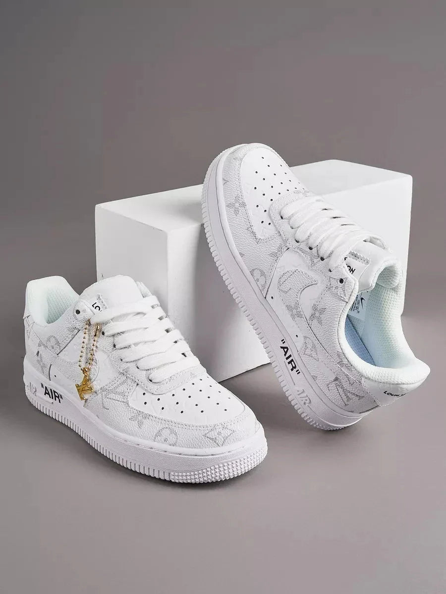 Louis Vuitton x Nike Air Force 1 Frost White Luxe Edition Custom