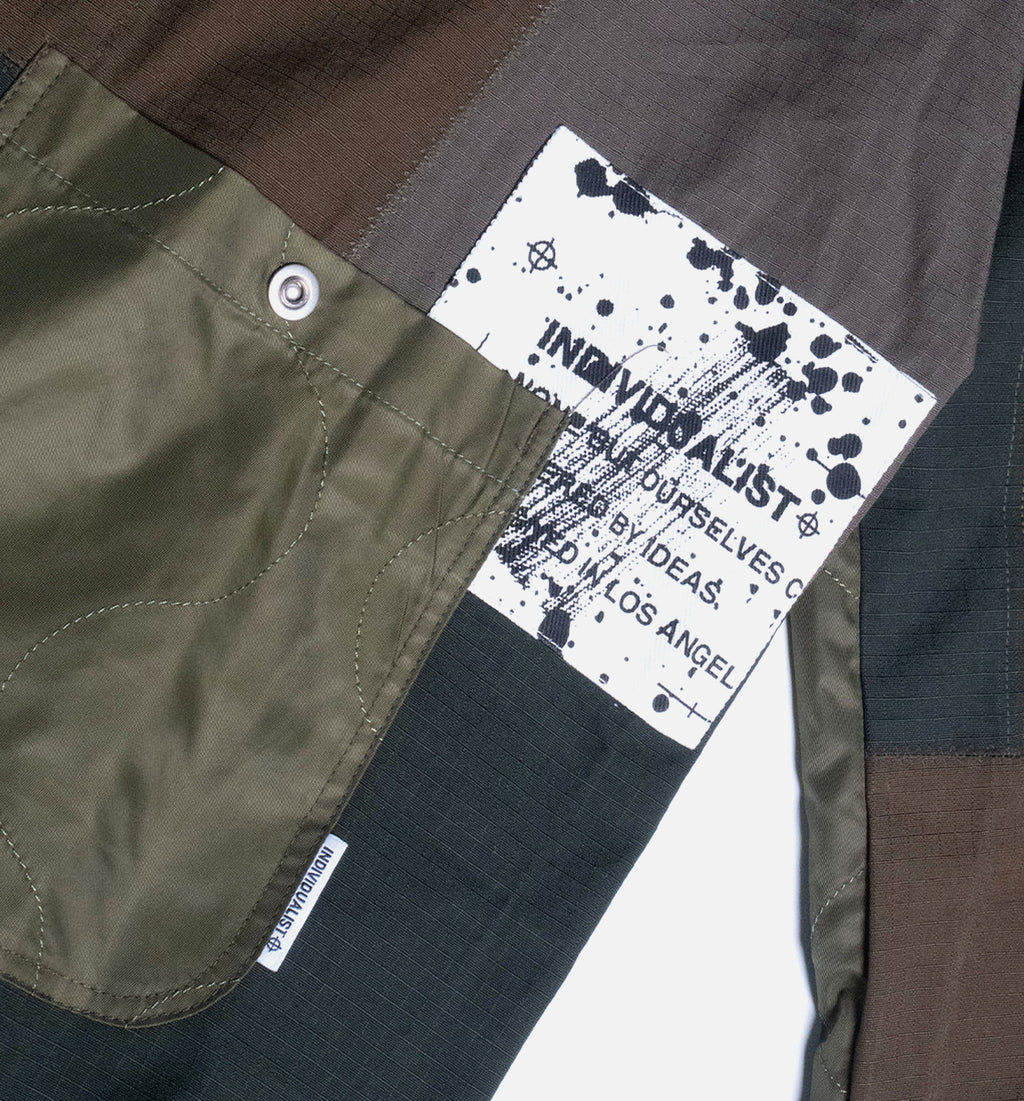 Patchwork Liner Mens Jacket Moss