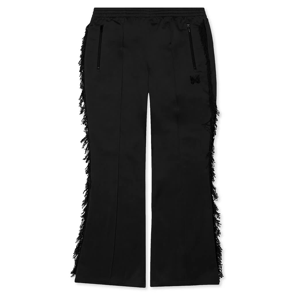 Tricot Jersey Fringe Track Pant Black