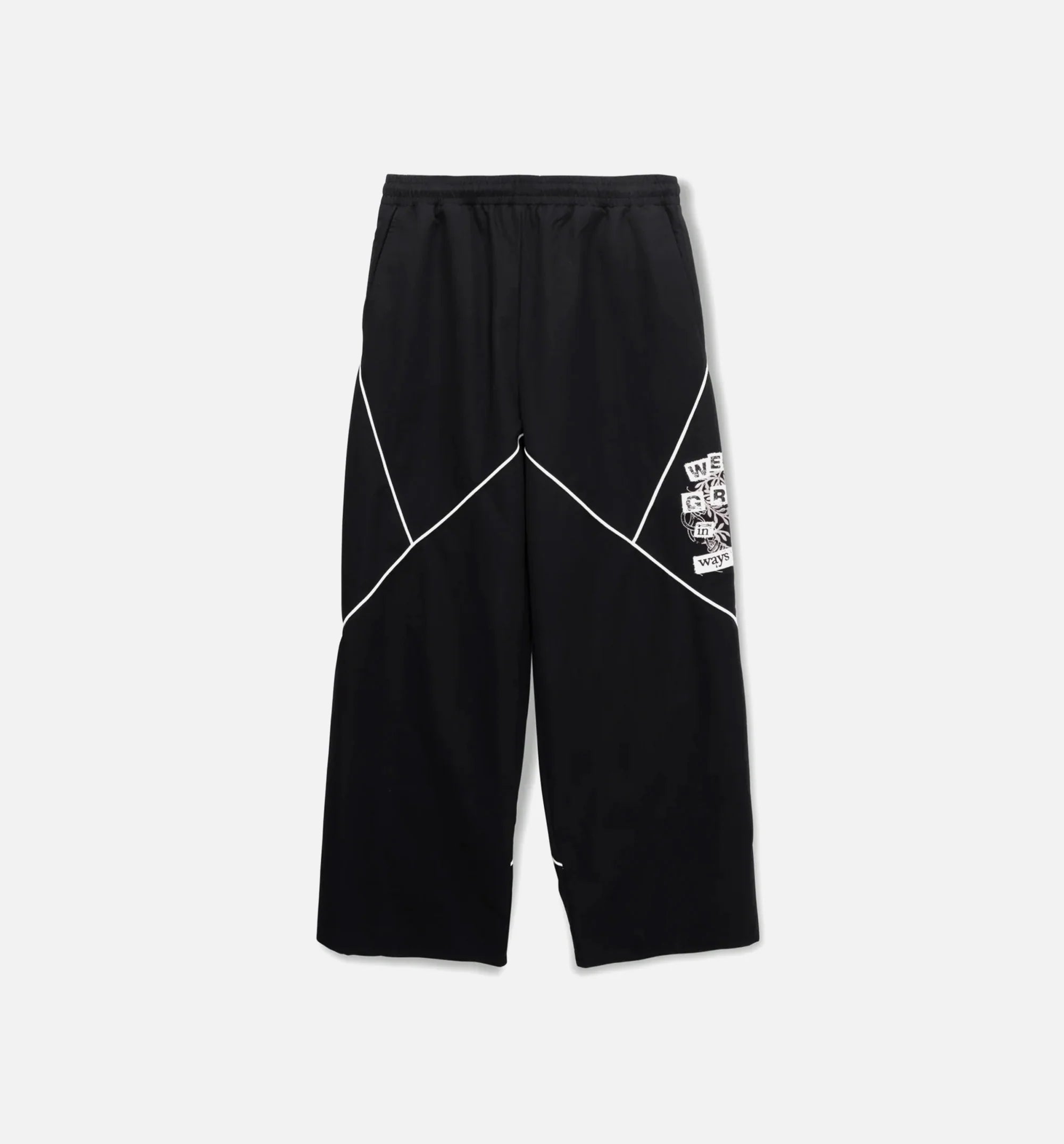 Washed Twill Mens Pant Black White