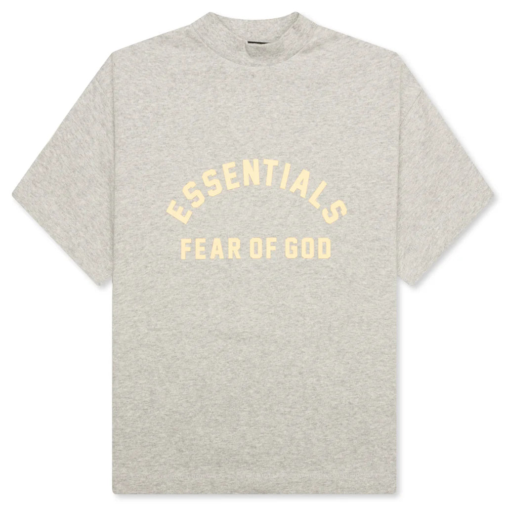 Kids Heavy Jersey Crewneck T Shirt Light Heather Grey