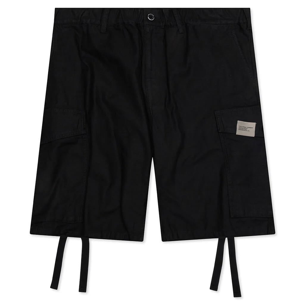 Wide Cargo Shorts Pants Black