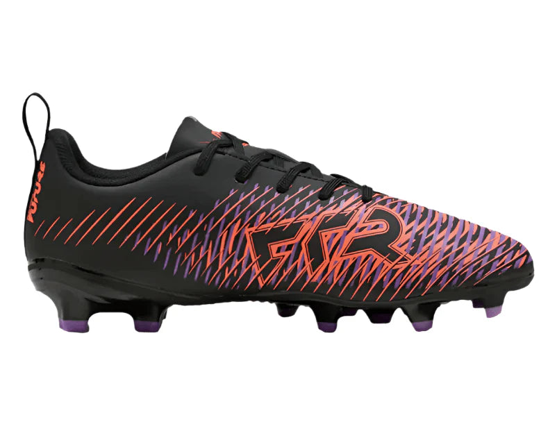 PUMA Future 8 Play FG AG Youth Soccer Cleats Black White Glowing Red