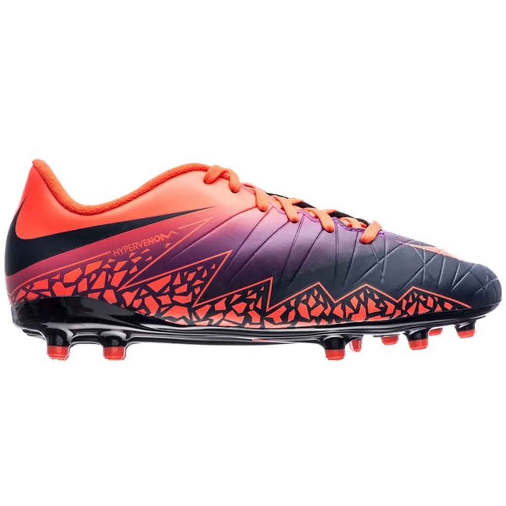 Nike JR Hypervenom Phelon II FG Soccer Cleats Total Crimson Obsidian Vivid Purple