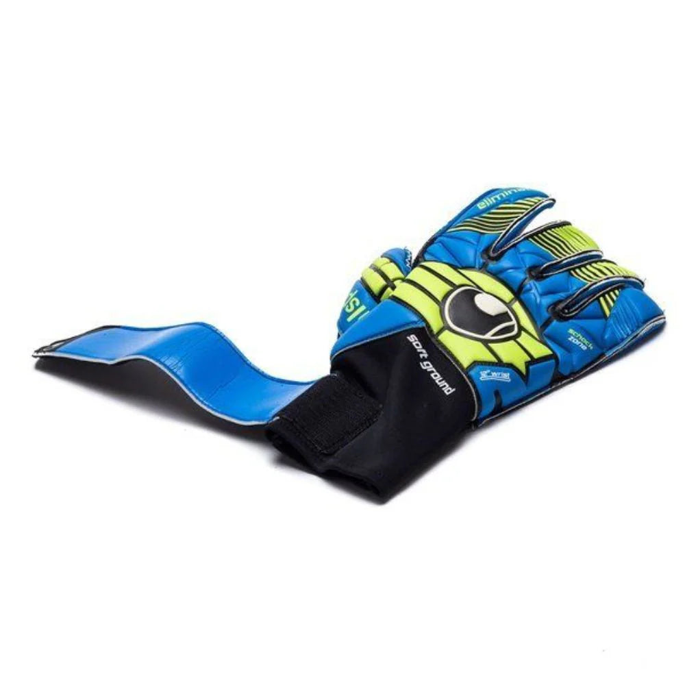 Uhlsport Eliminator Soft RF Competition Goalkeeper Gloves Black Blue Power Green