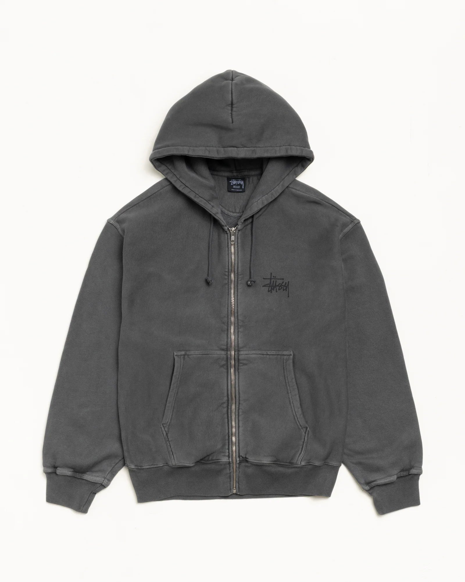 BASIC STÜSSY ZIP HOODIE PIGMENT DYED