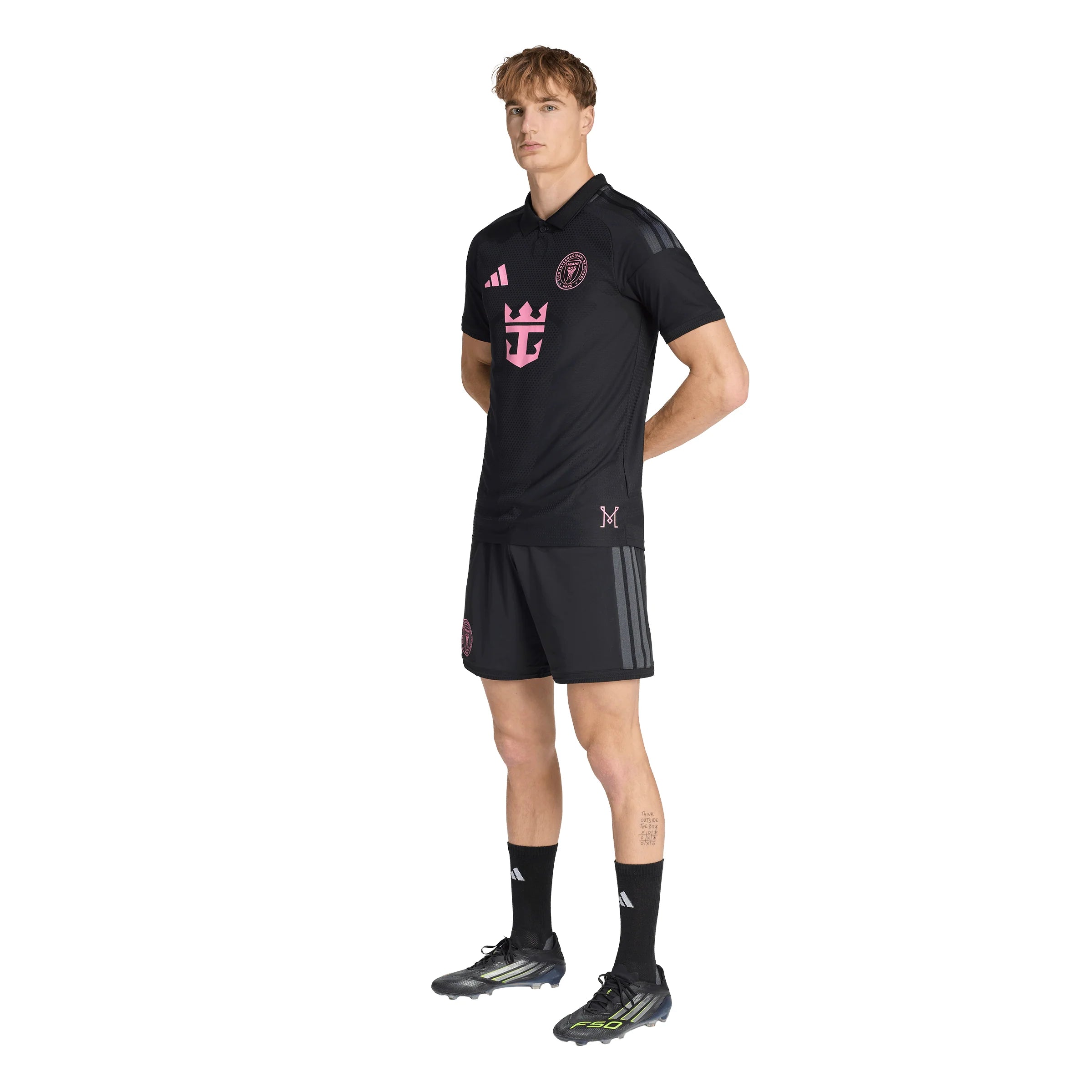 adidas Inter Miami CF Away Authentic Messi Mens Soccer Jersey 26 27 Black Pink
