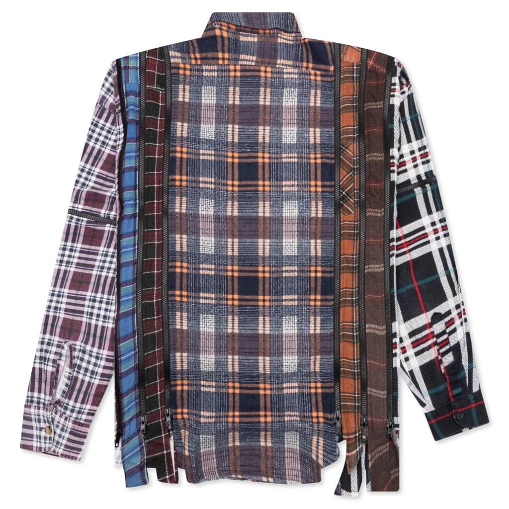 Flannel Shirt 7 Cuts Zipped Wide Shirt Assorted
