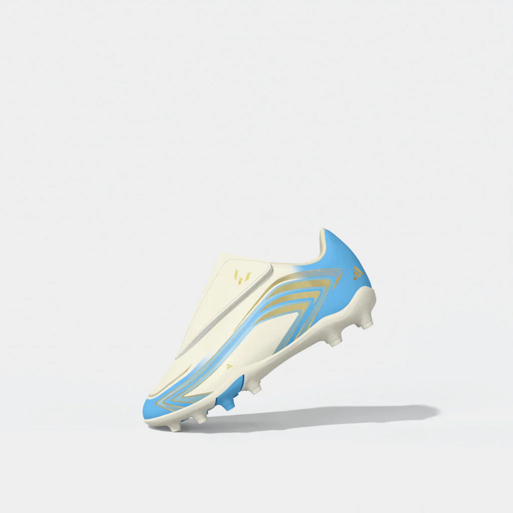 adidas F50 Messi Club Velcro Firm Ground Multi Ground Youth Soccer Cleats Ivory