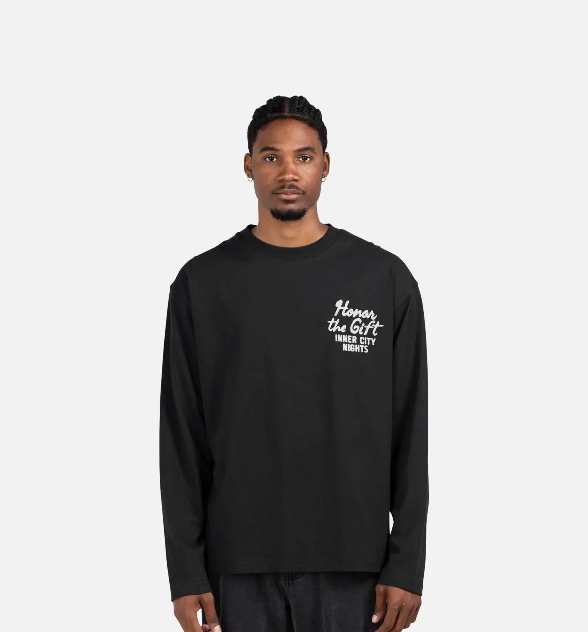 Late Night Dining Mens Long Sleeve Shirt Black