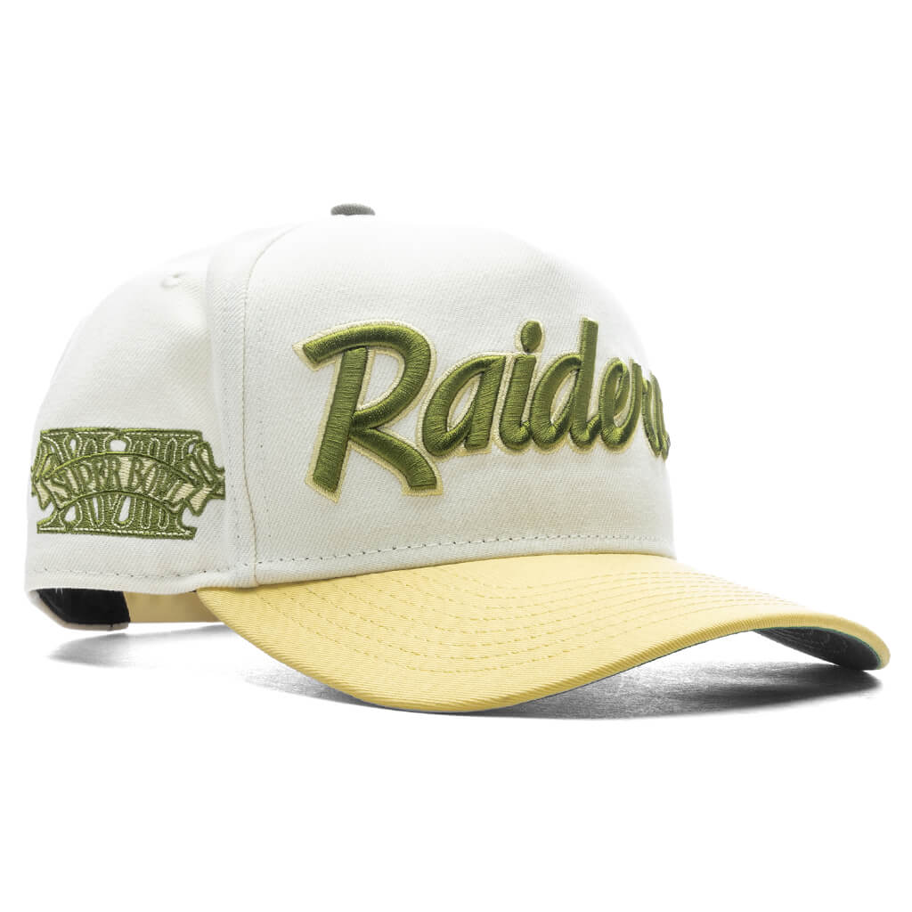 FEATURE x New Era 9Fifty A Frame Snapback Las Vegas Raiders Chrome Silver Yellow