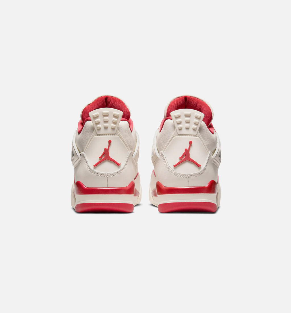 Air Jordan 4 Retro Valentines Day Womens Lifestyle Shoe Pale Ivory Sierra Red Tough Red