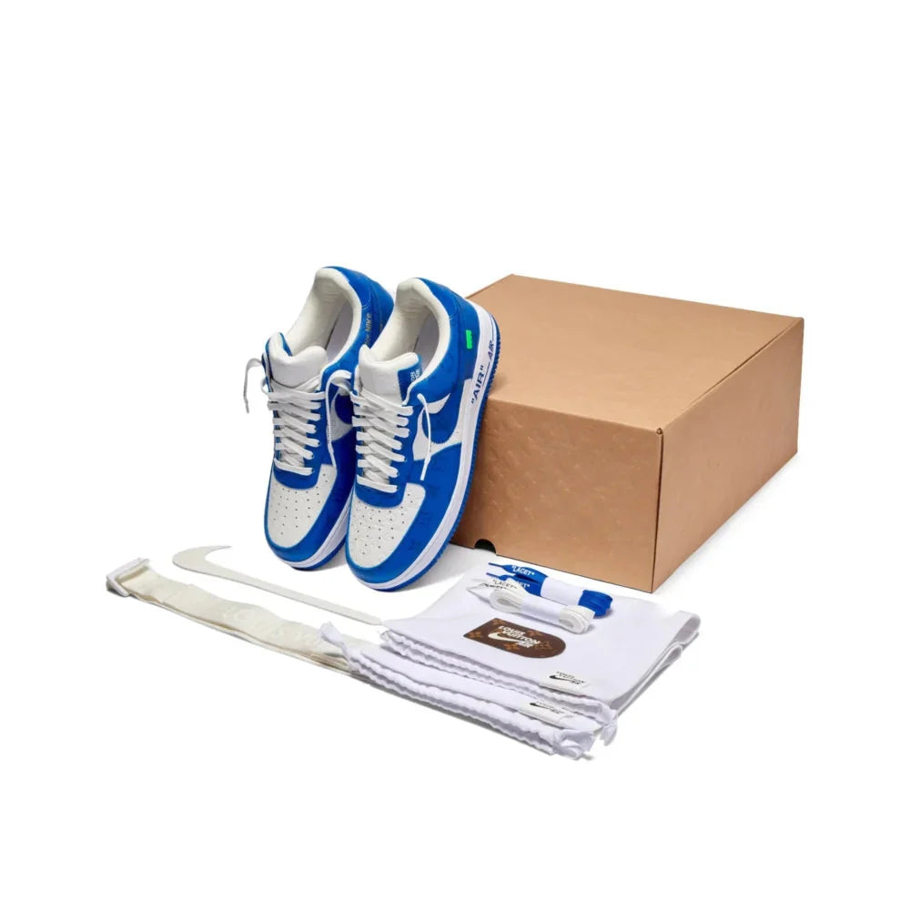 Louis Vuitton x Nike Air Force 1 Low By Virgil Abloh White Blue