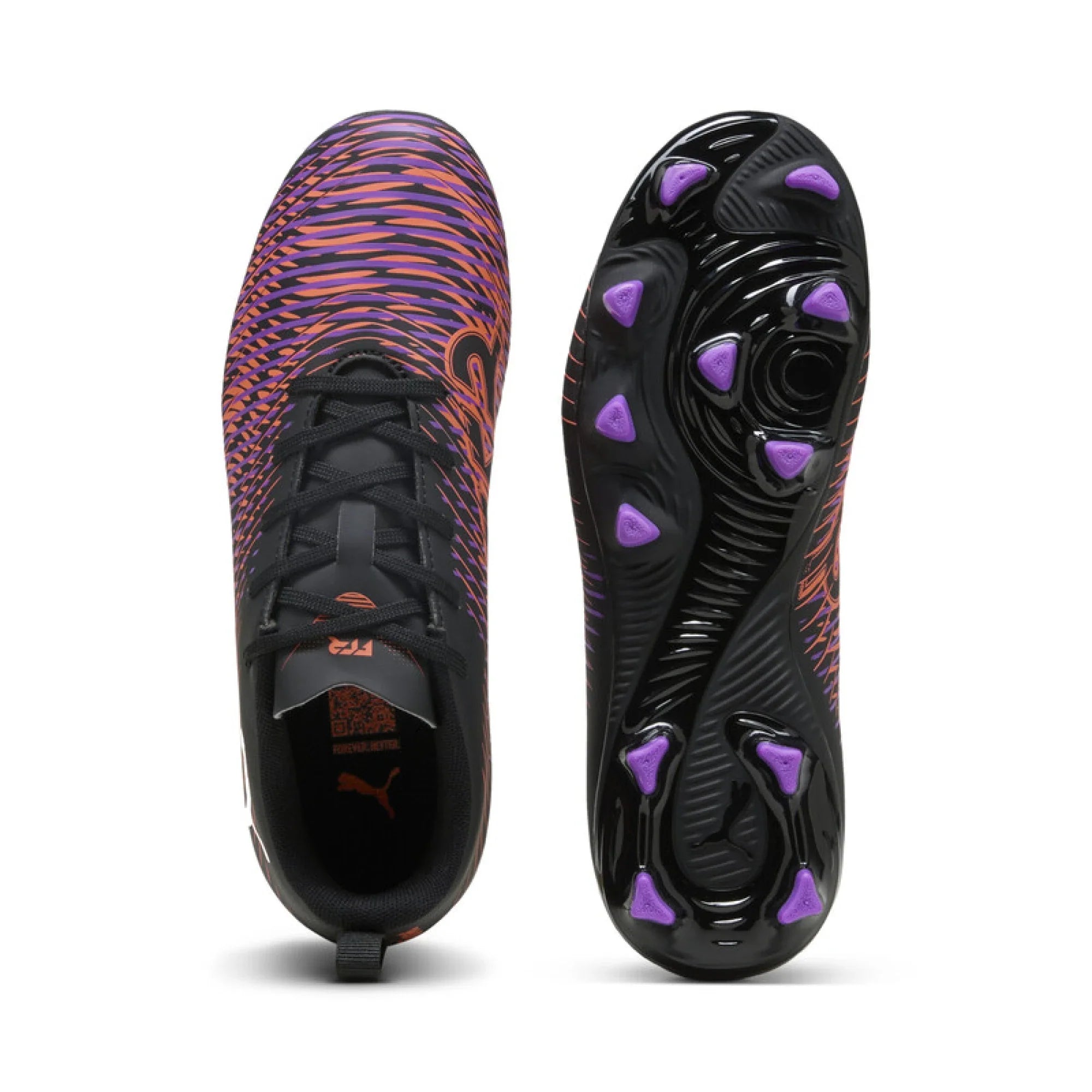 PUMA Future 8 Play FG AG Youth Soccer Cleats Black White Glowing Red