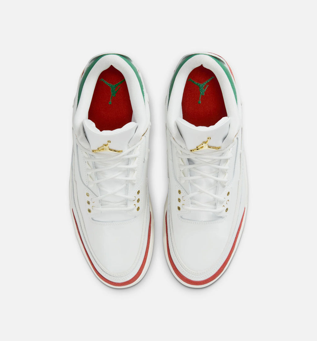 Air Jordan 3 Retro El Vuelo Mens Lifestyle Shoe Summit White Pine Green Dragon Red Metallic Gold