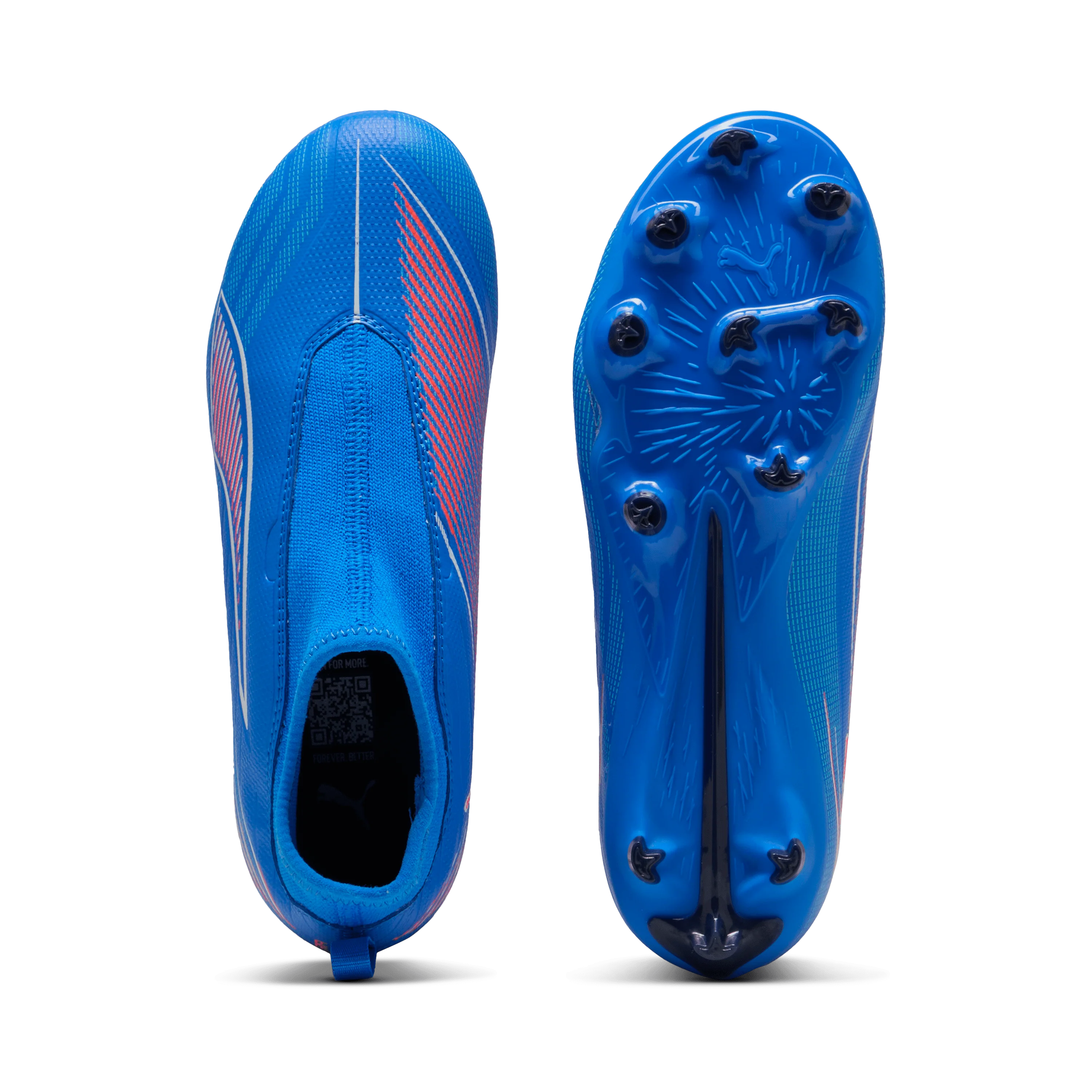 PUMA Ultra 6 Match Laceless FG AG Firm Multi Ground Kids Soccer Cleats Blue White