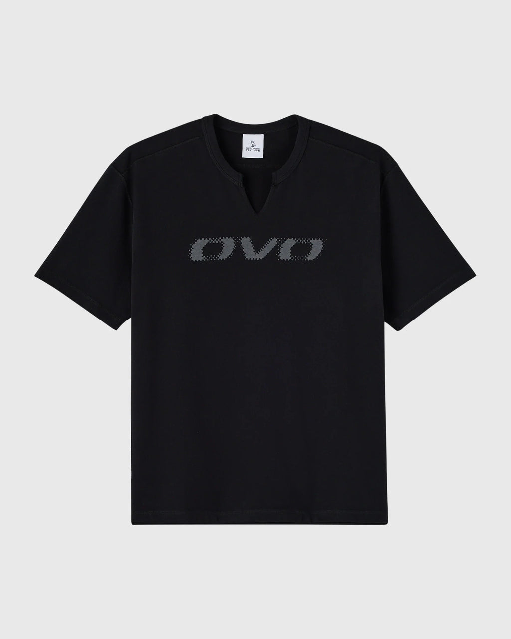 Split Neck Tee Black
