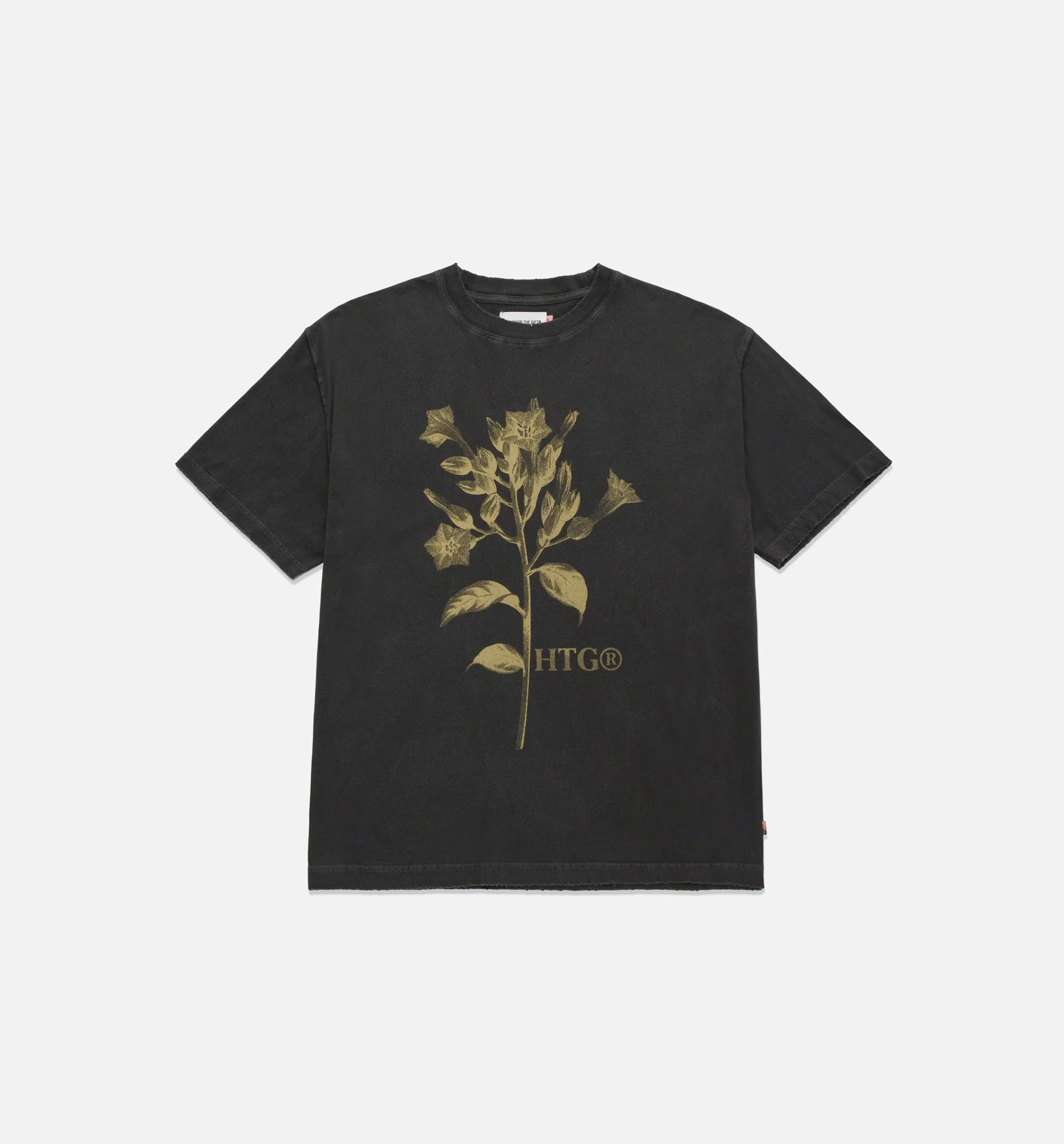 Tobacco Flowers Mens Short Sleeve Shirt Black
