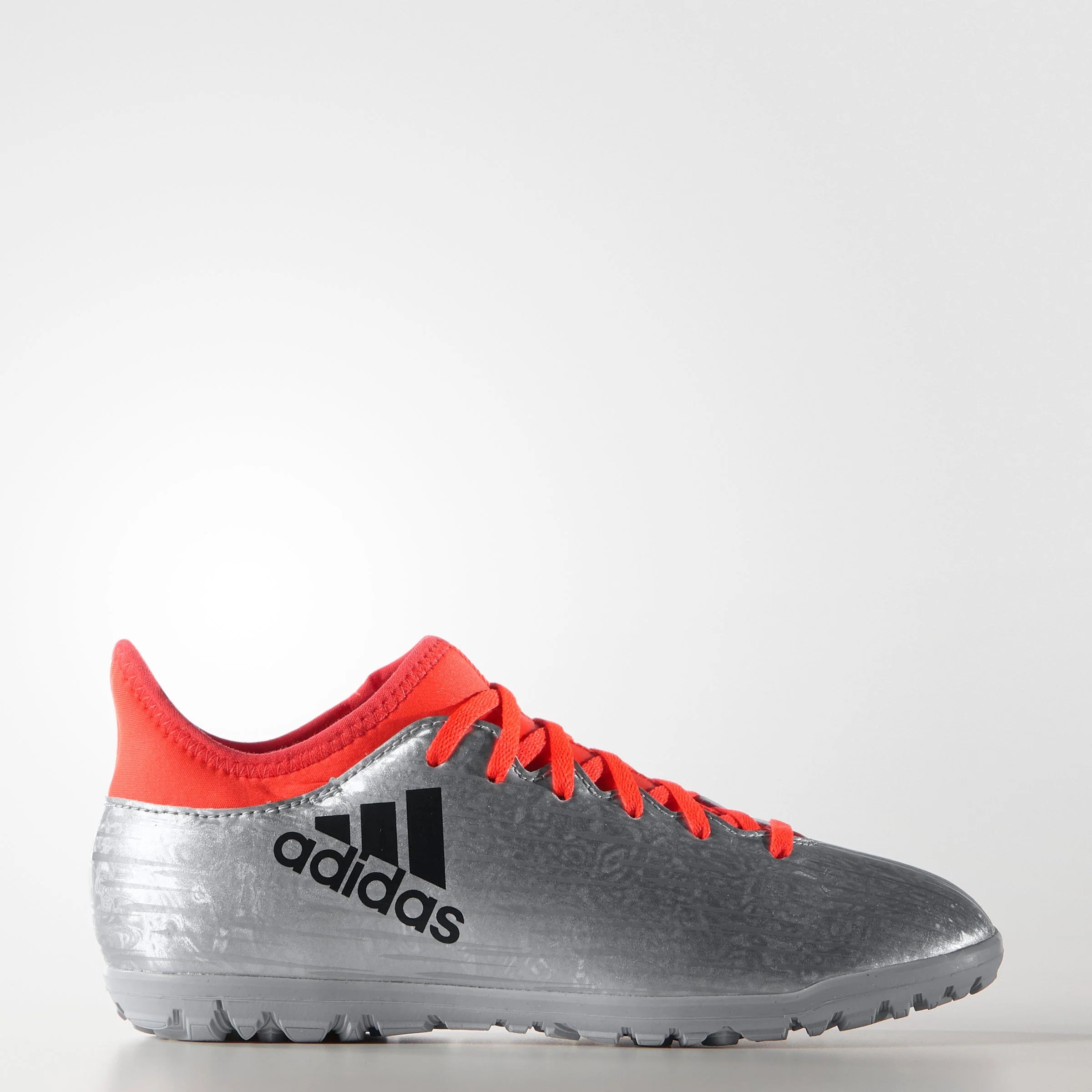 adidas X 163 TF Turf Youth Soccer Cleats Silver Metallic Black Solar Red