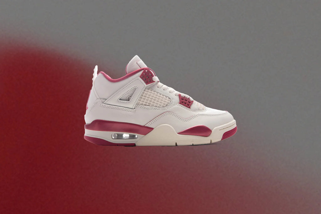 Womens Air Jordan 4 Retro Valentines Day Pale Ivory Sierra Red Tough Red
