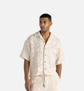 Mind Maze Camp Mens Short Sleeve Shirt Natural