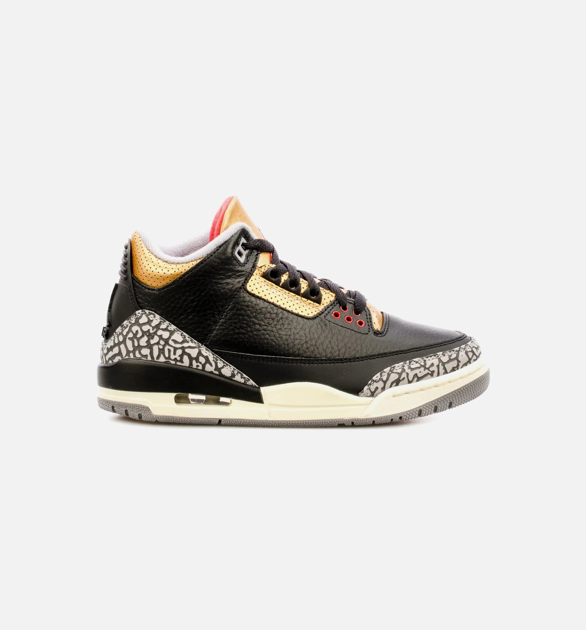 Air Jordan 3 Retro Black Gold Womens Lifestyle Shoe Black Brown Free Shipping