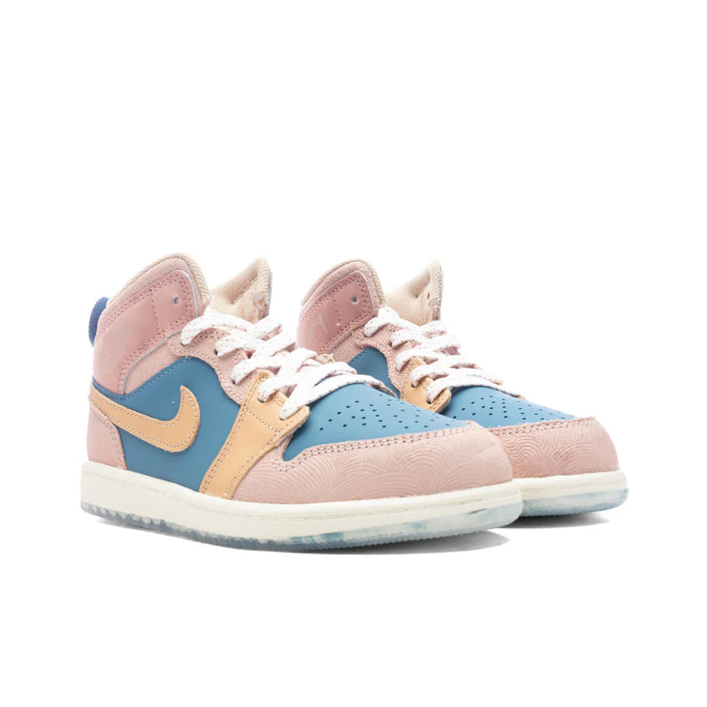 Jordan 1 Mid SS PS Zen Aegean Storm Hemp Pink Oxford