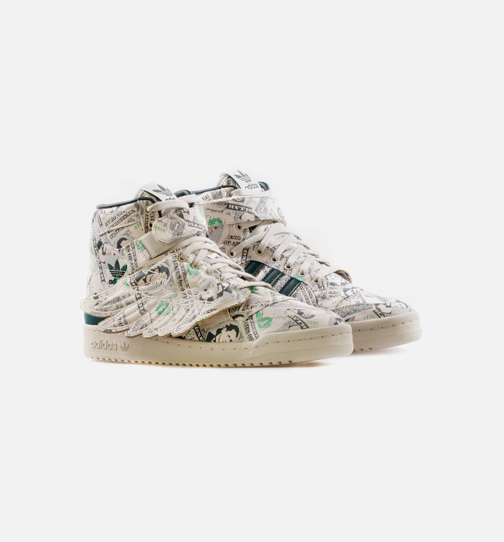 X Jeremy Scott Forum Wings 10 Money Mens Lifestyle Shoe Off white Green Multi Limit One Per Customer