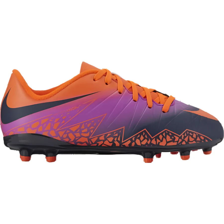 Nike JR Hypervenom Phelon II FG Soccer Cleats Total Crimson Obsidian Vivid Purple