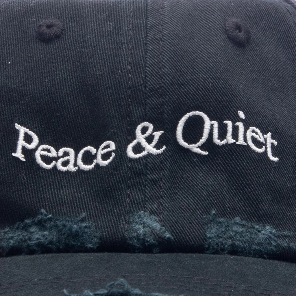 Wordmark Distressed Dad Hat Black