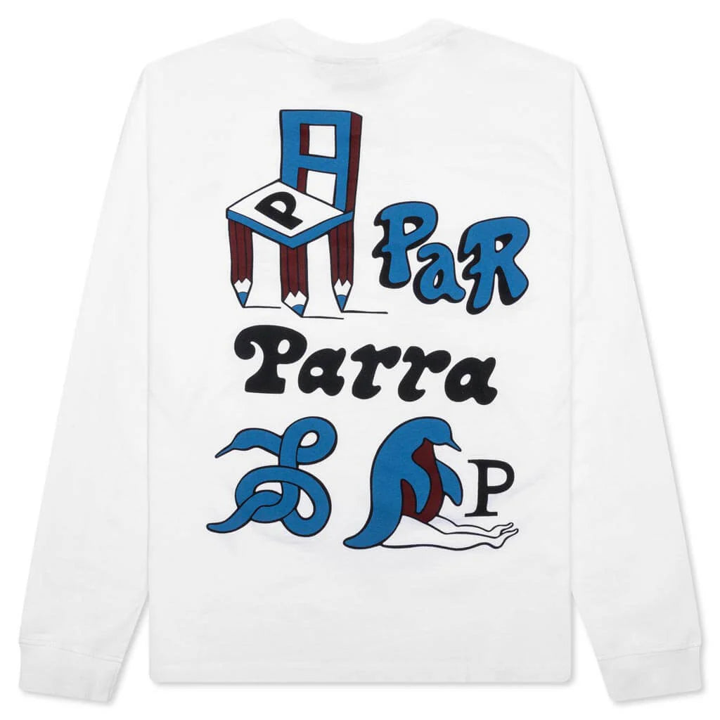 Chair Pencil Long Sleeve T Shirt White