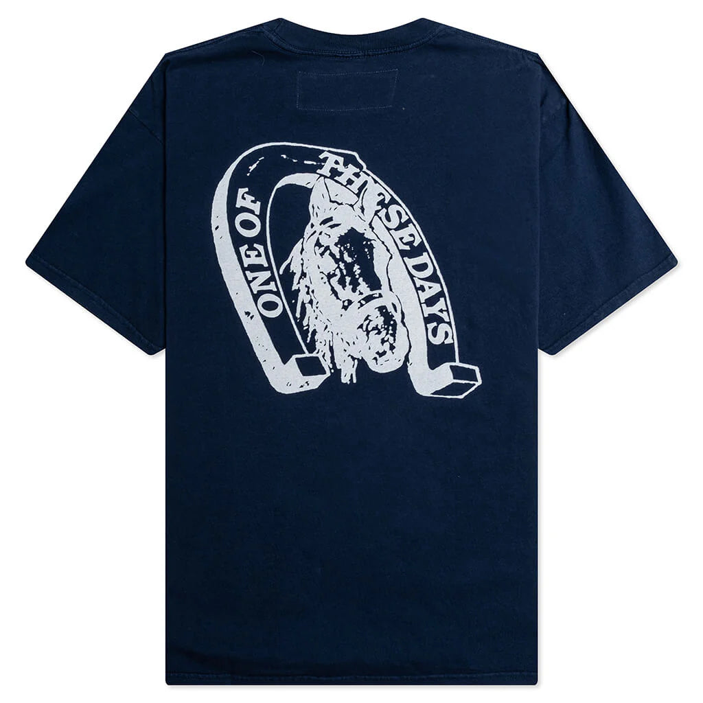 Lucky Number 73 S S T Shirt Sun Faded Navy