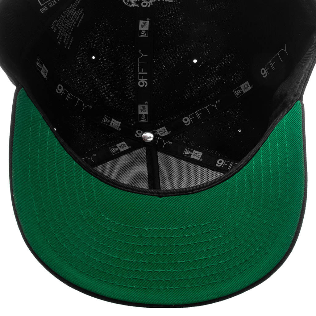 FEATURE x New Era 9FIFTY A Frame Snapback Curve LV Bones Black Twill Green